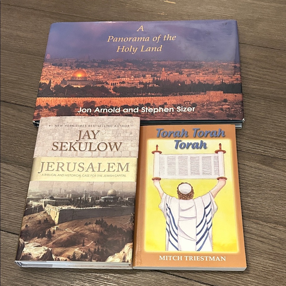 Set of Three Books on Jerusalem the Holy Land panorama photo book Judaica
